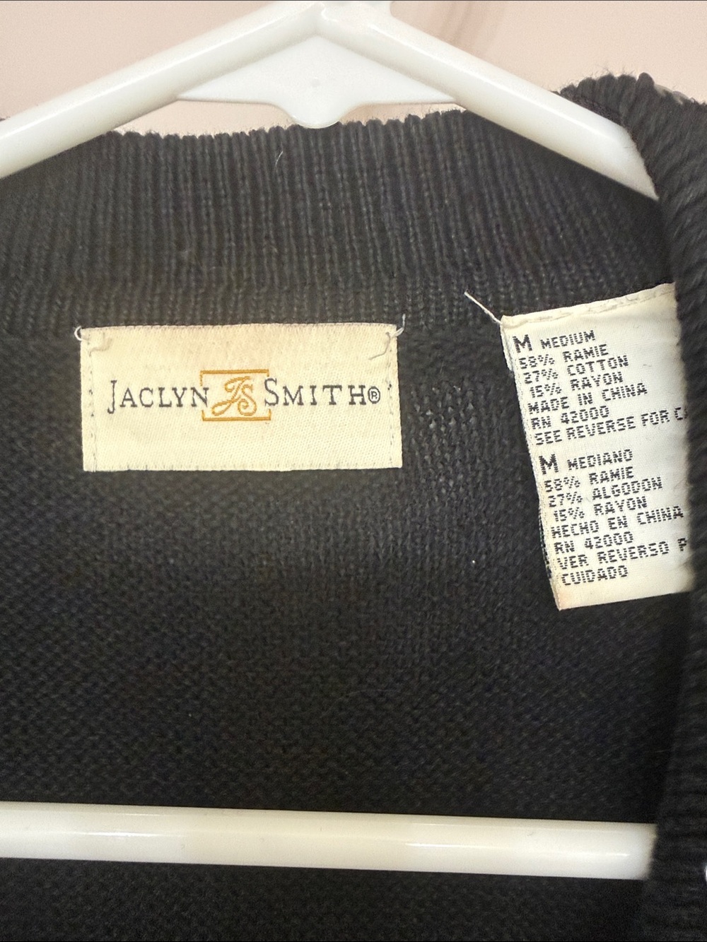 Vintage Jaclyn Smith Black Bow Sequin Cardigan Sweater Womens Medium - Picture 4 of 4